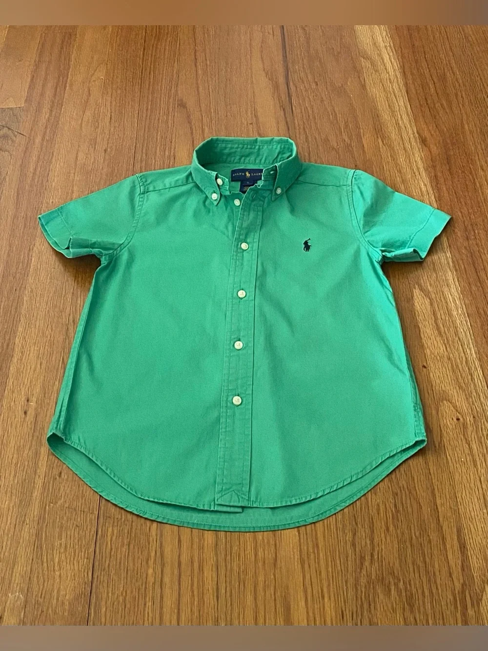 Ralph Lauren Bright Green Short-Sleeve Shirt and Khaki Twill Pants Set